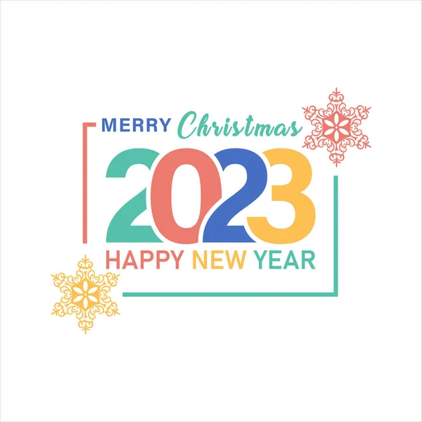 stock vector Happy new year 2023 text typography design and Christmas elegant decoration 2023