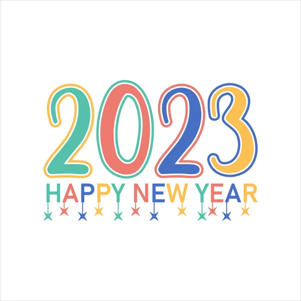 Feliz Ano Novo 2023 Design Tipografia Texto Decoração Elegante Natal —  Vetores de Stock