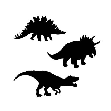 Çocuklar için siyah dinozor siluetleri