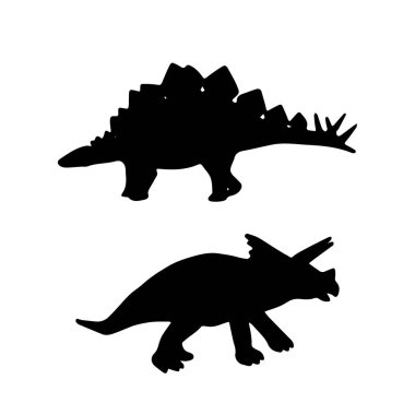 Çocuklar için siyah dinozor siluetleri