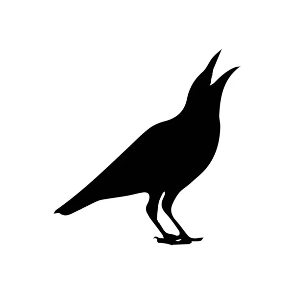 Vector Silhouette Ravens Birds Outlinesxa — Stock Vector