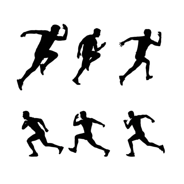 Silhouette Runner Set — Vettoriale Stock