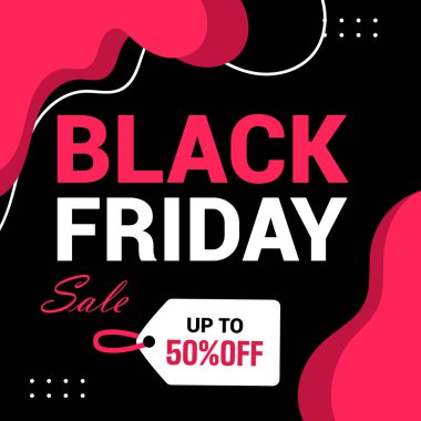 Düz Kara Cuma Instagram sosyal medya paylaşımları koleksiyonu, Instagram paylaşımı, siyah arkaplan sosyal medya afişi satışı şablonu, Cuma indirimi bayrağı, Cuma indirimi postası