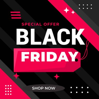 Düz Kara Cuma Instagram sosyal medya paylaşımları koleksiyonu, Instagram paylaşımı, siyah arkaplan sosyal medya afişi satışı şablonu, Cuma indirimi bayrağı, Cuma indirimi postası