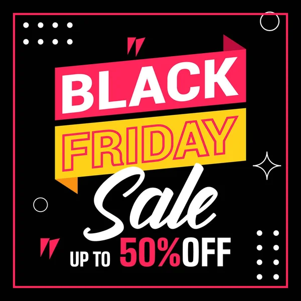 stock vector   Black Friday sale, flat black Friday Instagram social media posts collection, Instagram post, sale social media banner template with black background, Friday sale banner, Friday sale social media post