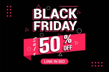 Kara Cuma afişi, Düz Kara Cuma Instagram paylaşımları koleksiyonu, Instagram paylaşımı, Siyah arkaplan sosyal medya afişi şablonu