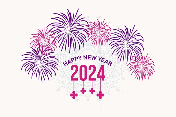 Gelukkig Nieuwjaar 2024 Tekst Typografie Ontwerp Kerstmis Elegante Decoratie 2024 Vectorbeelden
