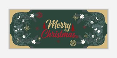 Mutlu Noeller ve yeni yıl afişi, sosyal medya kapağı ve web afişi, tebrik kartı için Mutlu Noeller tasarımı, Vector Merry Xmas kar tanesi başlığı, Noel afişi veya duvar kağıdı 