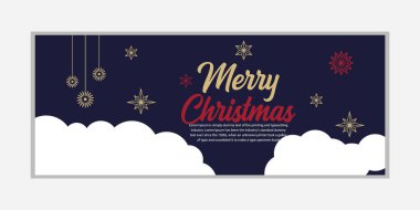 Mutlu Noeller ve yeni yıl afişi, sosyal medya kapağı ve web afişi, tebrik kartı için Mutlu Noeller tasarımı, Vector Merry Xmas kar tanesi başlığı, Noel afişi veya duvar kağıdı 