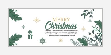 Mutlu Noeller ve yeni yıl afişi, sosyal medya kapağı ve web afişi, tebrik kartı için Mutlu Noeller tasarımı, Vector Merry Xmas kar tanesi başlığı, Noel afişi veya duvar kağıdı 