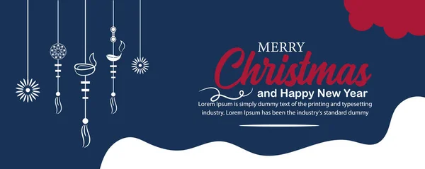 Vrolijk Kerstfeest Gelukkig Nieuwjaar Banner Social Media Cover Webbanner Vrolijk Stockillustratie