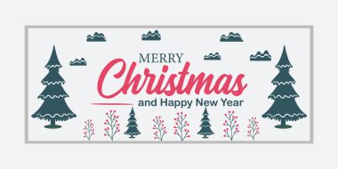 Mutlu Noeller bayrağı ve Mutlu Yıllar afişi, sosyal medya kapağı ve web afişi, tebrik kartı için Mutlu Noeller tasarımı, Vector Merry Xmas kar tanesi başlığı, Noel afişi veya duvar kağıdı 