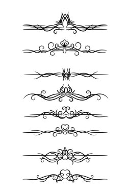  vektör zarif kaligrafik dekoratif öge seti, çiçek dekoratif ayırıcılar tasarımı ayarlar  