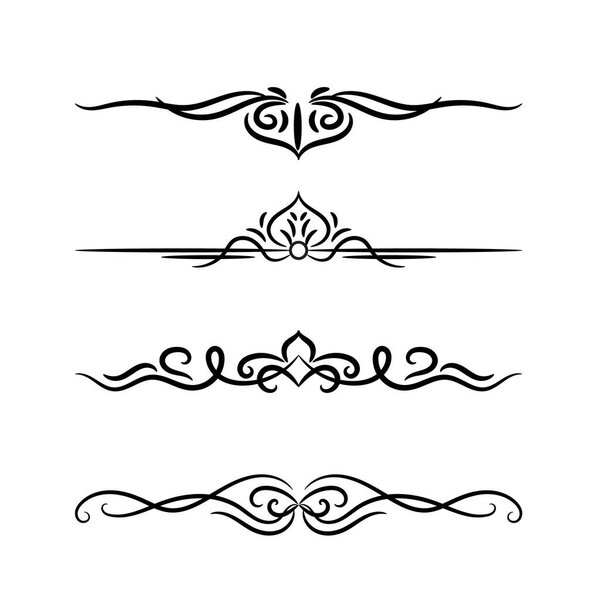  vector elegant calligraphic decorative ornamental element set, floral decorative dividers set design  