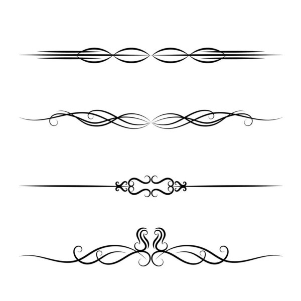  vector elegant calligraphic decorative ornamental element set, floral decorative dividers set design  