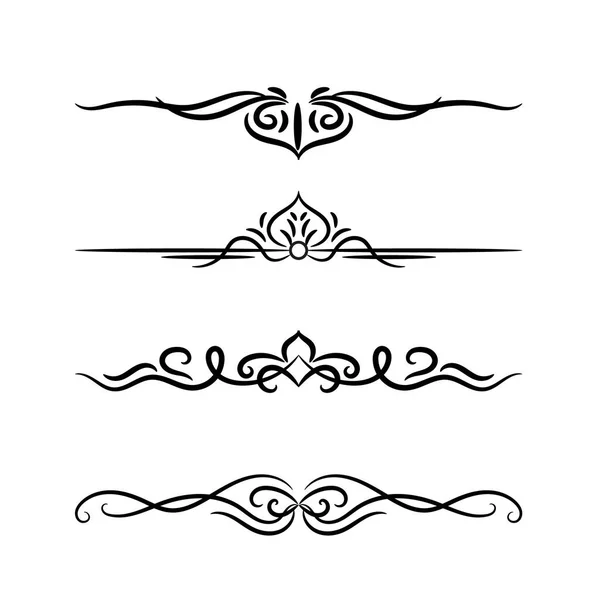 Vektör Zarif Kaligrafik Dekoratif Öge Seti Çiçek Dekoratif Ayırıcılar Tasarımı — Stok Vektör