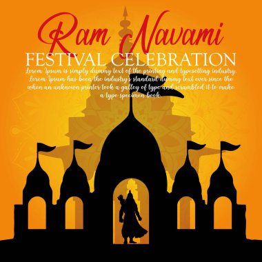 Mutlu Ram Navami kültürel bayrağı, Hindu festivali dikey postası Ram Navami kutlama kartı, Hint Hindu kültür festivali Ram Navami kutlama geçmişi.