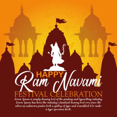 Mutlu Ram Navami kültürel bayrağı, Hindu festivali dikey postası Ram Navami kutlama kartı, Hint Hindu kültür festivali Ram Navami kutlama geçmişi.