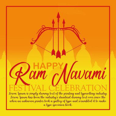 Mutlu Ram Navami kültürel bayrağı, Hindu festivali dikey postası Ram Navami kutlama kartı, Hint Hindu kültür festivali Ram Navami kutlama geçmişi.