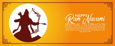 Mutlu Ram Navami kültürel bayrağı Hindu festivali dikey postası Ram Navami kutlama kartı, Sarı Bej Arka plan Hinduizm Festivali Sosyal Medya Bayrağı