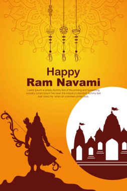 Ram Navami kültürel bayrağı dikey tebrik kartı Ram Navami kutlama arkaplanı Ram Navami Sarı Bej Arka plan Hinduizm Festivali Sosyal Medya Banner ve Ram Navami kutlama arkaplanı