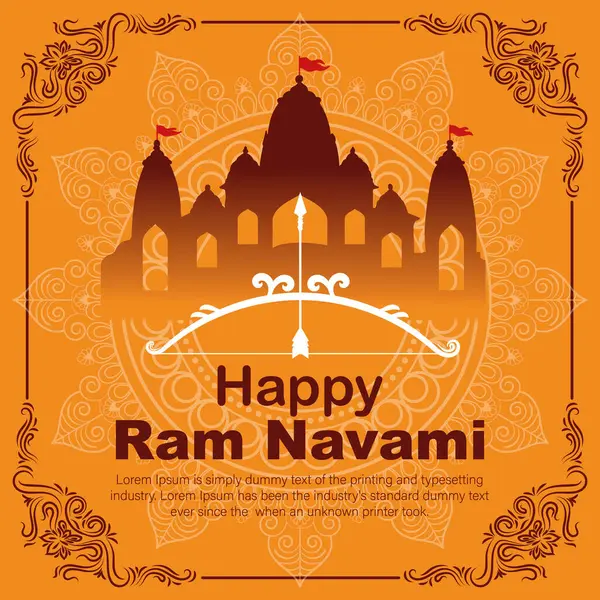 Glad Ram Navami Kulturella Banner Hindu Festival Vertikala Inlägg Önskar Stockillustration