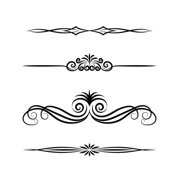Hand draw floral decoration elements, Floral ornaments, and floral elements