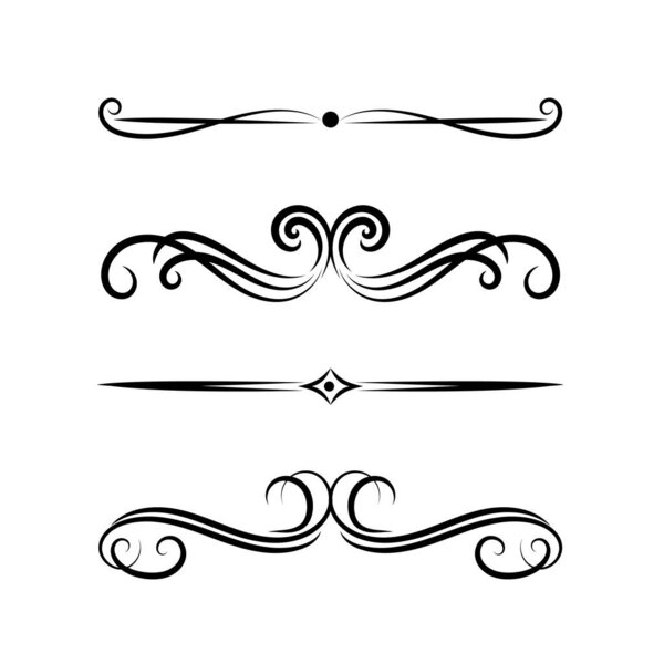 Hand draw floral decoration elements, Floral ornaments, and floral elements