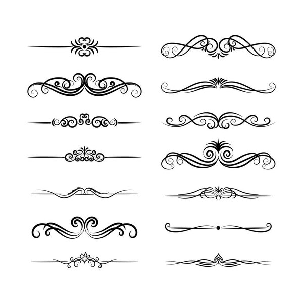 Hand draw floral decoration elements, Floral ornaments, and floral elements