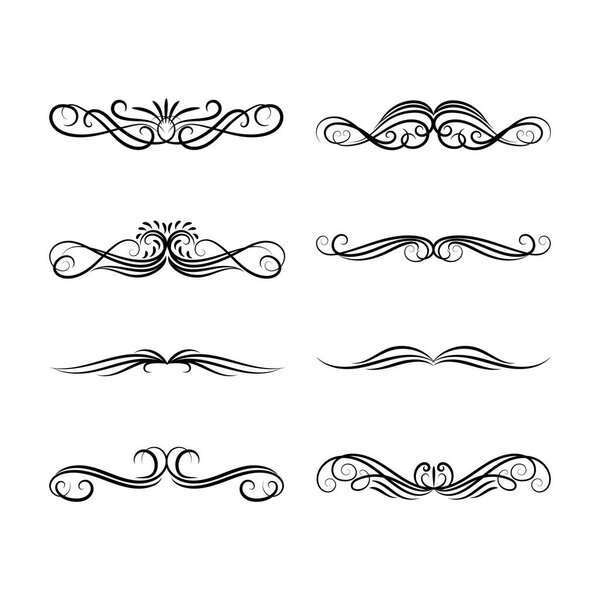 Hand draw floral decoration elements floral ornaments floral elements