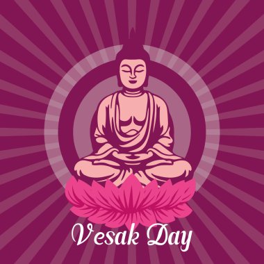 Flat Vesak Günü İllüstrasyon Festivali ve Vesak Günü Bayrağı