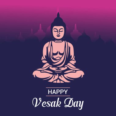 Flat Vesak Günü İllüstrasyon Festivali ve Vesak Günü Bayrağı