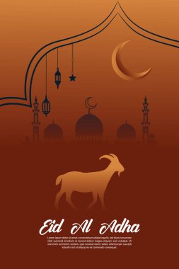 Kurban Bayramı İslami Müslüman festivali sosyal medya afişi