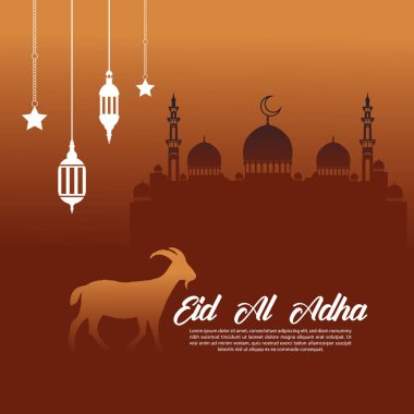 Kurban Bayramı İslami Müslüman festivali sosyal medya afişi