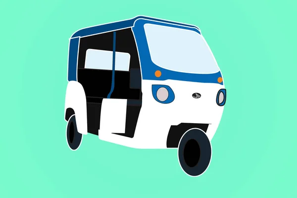 Синий Autorickshaw Зеленым Фоном — стоковое фото