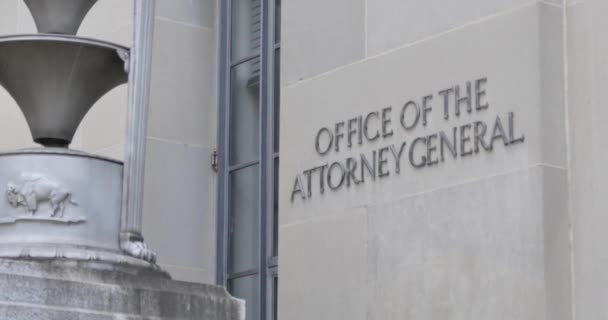 Office Attorney General Sign Close Doj — Stock video