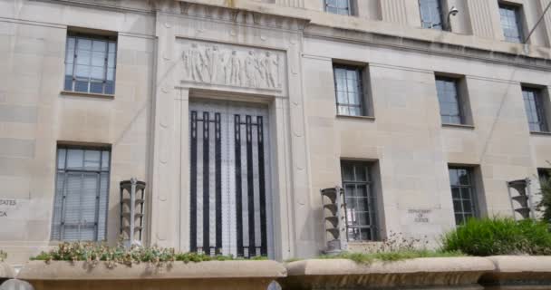 Department Justice Doj Building Entrance Washington Legal System Concept — Stock video