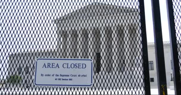 Área Supremo Tribunal Encerrada Após Decisão Derrubar Roe Wade — Vídeo de Stock