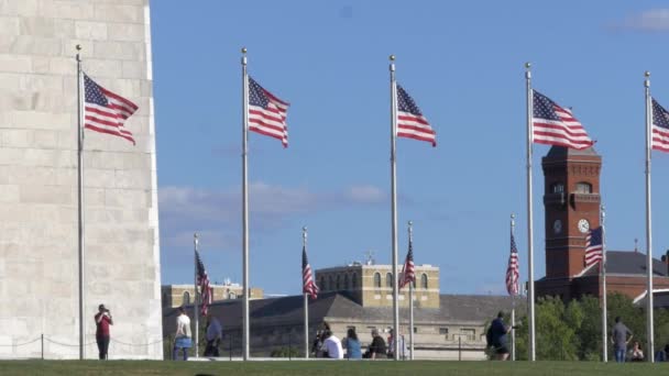 Bendera Amerika Melambai Dalam Angin — Stok Video