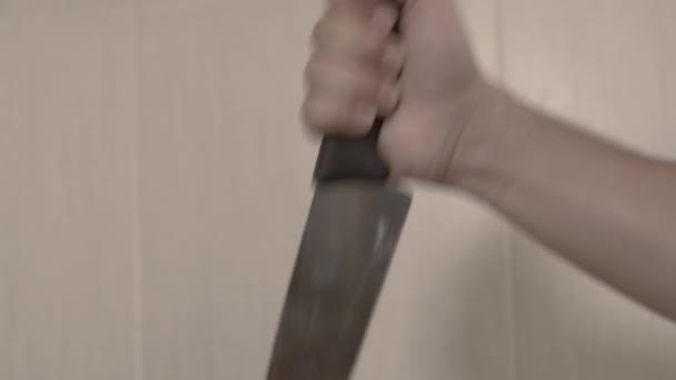 Ürkütücü Bıçak Bıçaklama Suçu Konsepti — Stok video