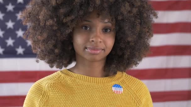 Africano Mulher Americana Eleitor — Vídeo de Stock