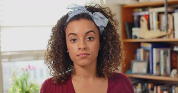 Mixed Race Multiethnic Woman Portrait — Stock Video