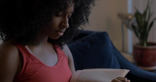 Молода Жінка Читає Книгу — стокове відео
