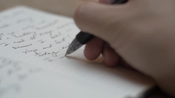 Schreiben Tagebuch Und Tägliche Selbstreflexion — Stockvideo
