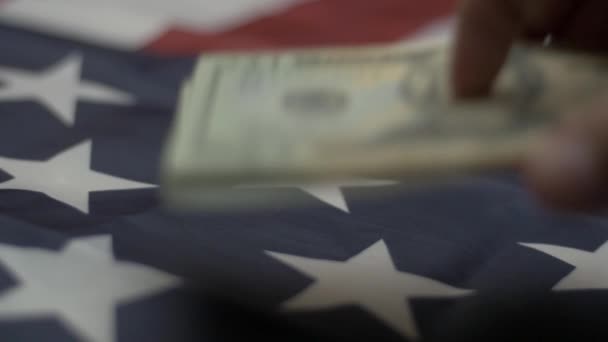 Pénz Egyesült Államok Hátterében Korrupciós Konfliktus — Stock videók