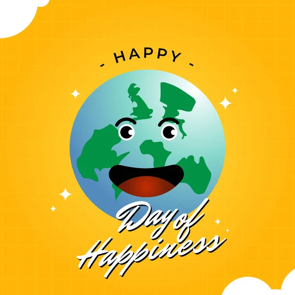 Giorno Internazionale Illustrazione Vettore Felicità Con Globo — Vettoriale Stock
