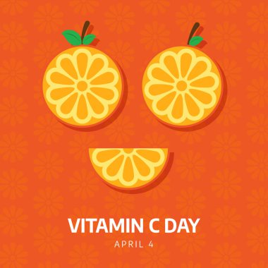 Turuncu ya da turunçgilli Ulusal C Vitamini Vektör Çizimi