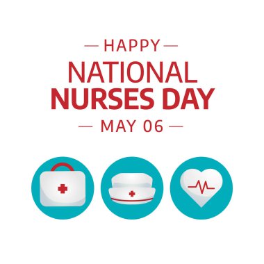 national nurses day celebration design template. nurses day vector illustration. nurses day vector design. flat medical design with heart and hand design. clipart