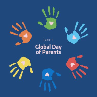 Kutlama için Global Ebeveynler Günü tasarım şablonu. küresel ebeveynler günü vektör tasarımı. Ebeveynler ya da aile çizimleri. Düz veteriner tasarımı. dünya vektörü.