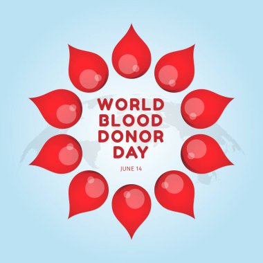 Kutlama için dünya kan bağışı günü tasarım şablonu. Kan vektör çizimi. kırmızı kan hücreleri vektör tasarımı.